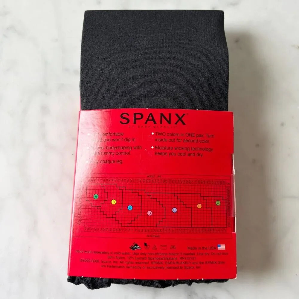 Spanx Tight-End Tights Reversible Bodyshaping Tights Black/Gray Size A NIP